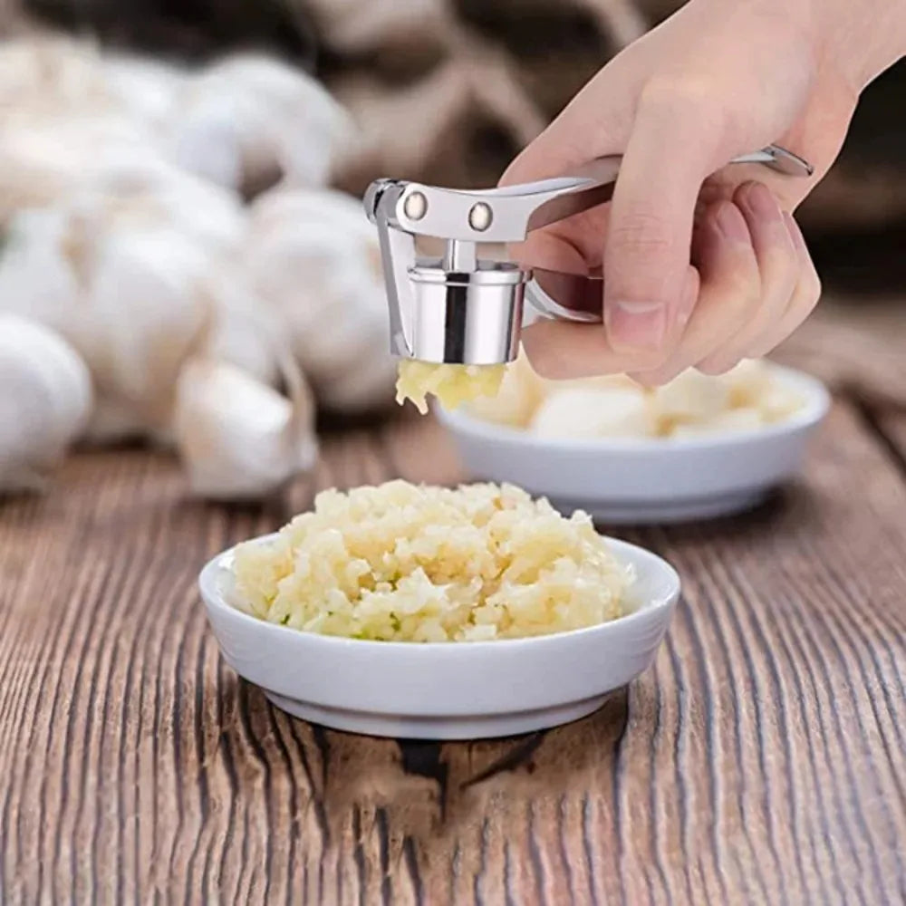 Stainless Steel Garlic & Ginger Press - Easy Clean Kitchen Gadget