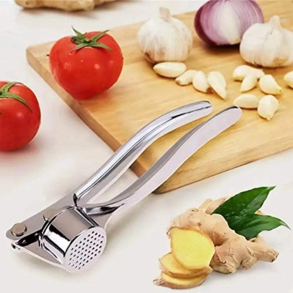 Stainless Steel Garlic & Ginger Press - Easy Clean Kitchen Gadget