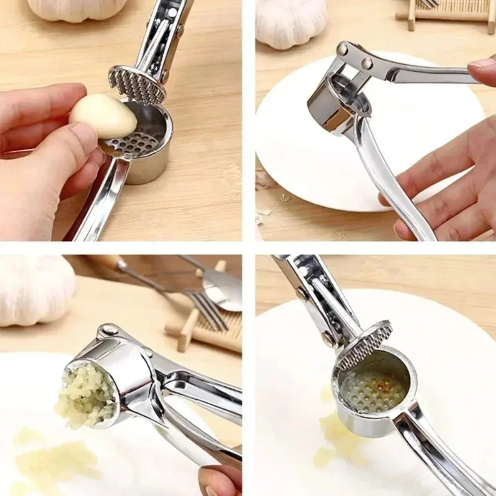 Stainless Steel Garlic & Ginger Press - Easy Clean Kitchen Gadget