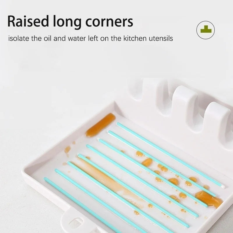 Non-Slip Kitchen Spoon & Spatula Holder Organizer Rack