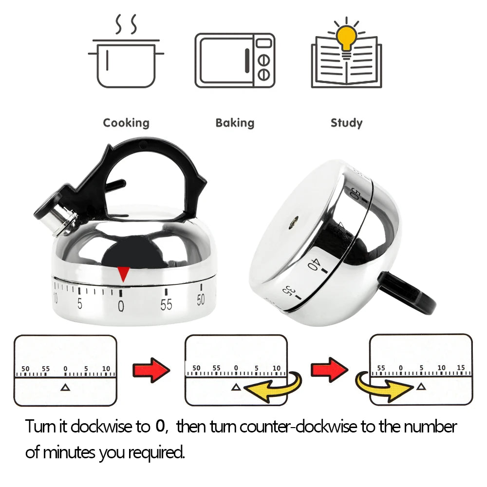 NICEYARD Kitchen Timer Dial 60-Minute Adjustable Reminder Tool