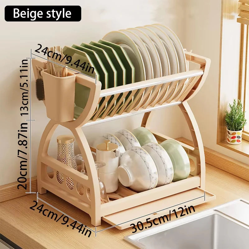 Eco-Friendly Pull-Out Kitchen Storage Rack with Double Layer Design