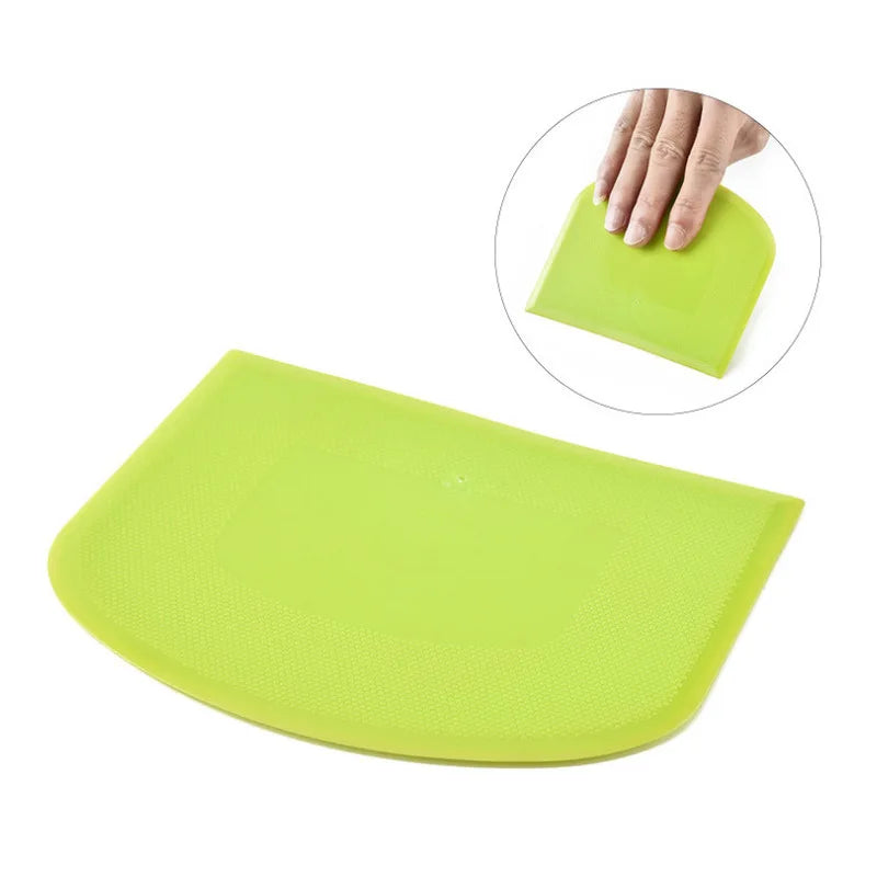 Eco-Friendly Plastic Dough Scraper Set - Flexible Baking Tool 4-Pack