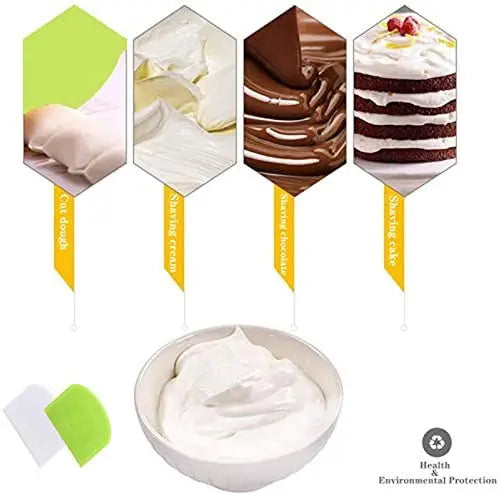 Eco-Friendly Plastic Dough Scraper Set - Flexible Baking Tool 4-Pack