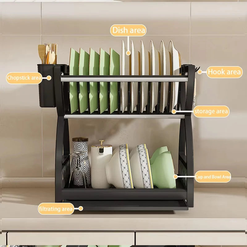 Eco-Friendly Pull-Out Kitchen Storage Rack with Double Layer Design