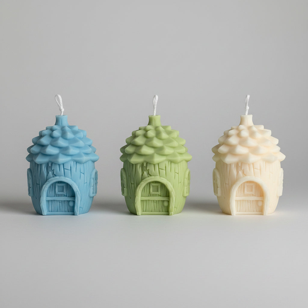 Pine Cone House Candle: Handmade Soy Christmas Decor