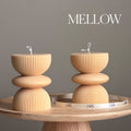 Geometric Soy Pillar Candle: Sculptural Home Decor